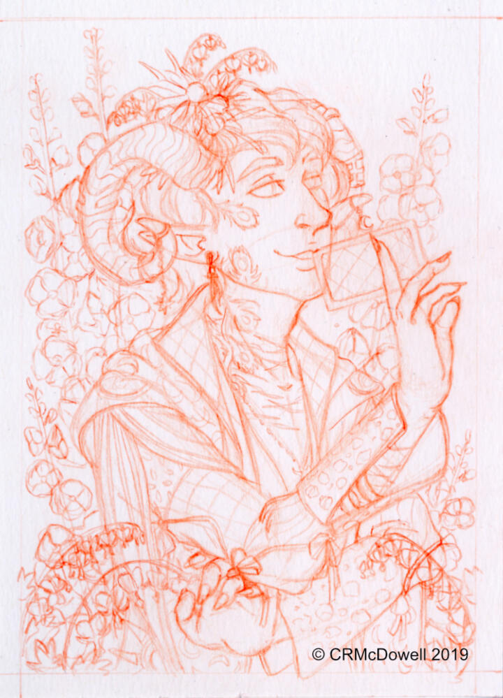 Mollymauk Tealeaf Critical Role Fan Art: Refined Pencil Sketch