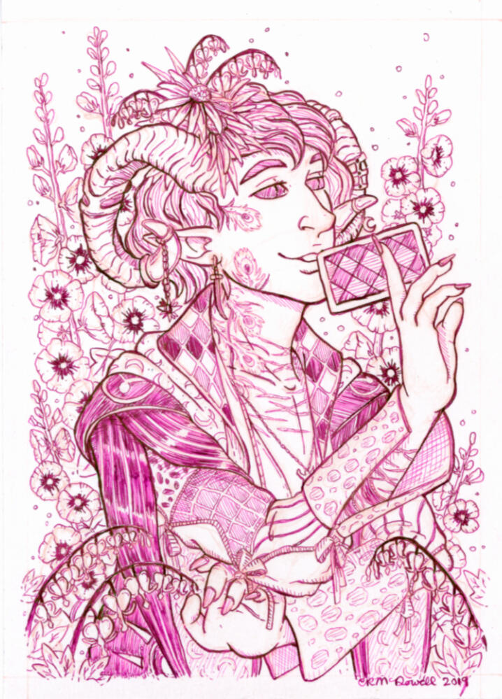 Mollymauk Tealeaf Critical Role Fan Art (Ink 5&quot;x7&quot; May 2019)