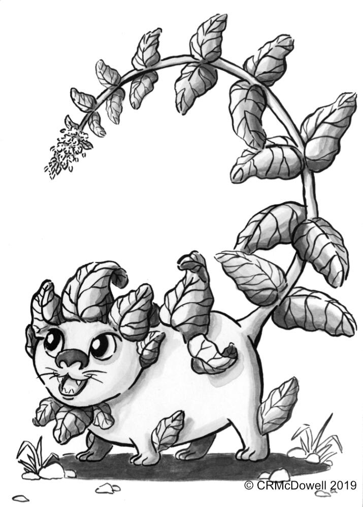 Basil Liion: 2019 Ink Challenge Plant Animals Day 01